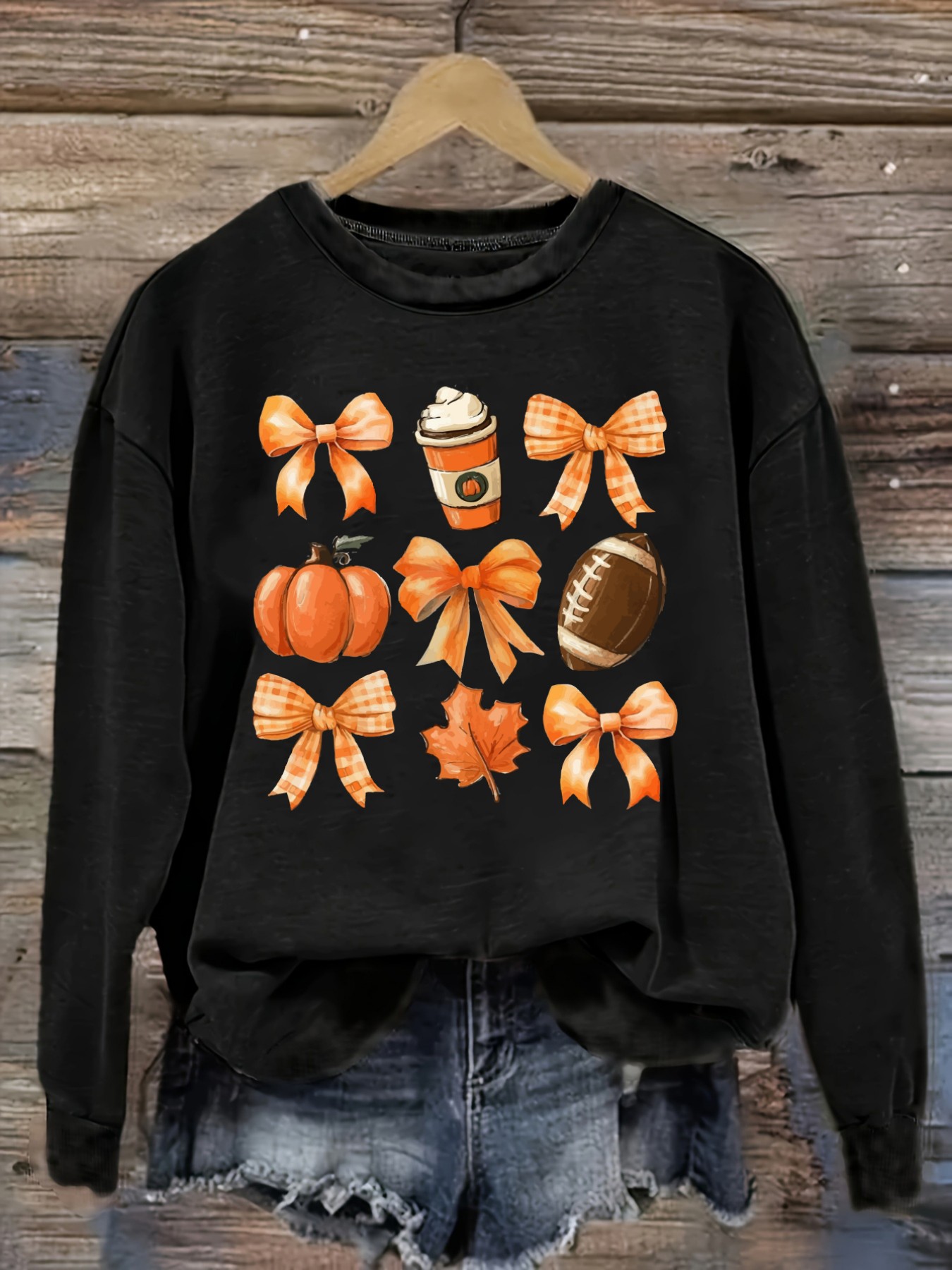 Coffee & Tea Maker Machine - Women's Casual Long Sleeve Crew Neck