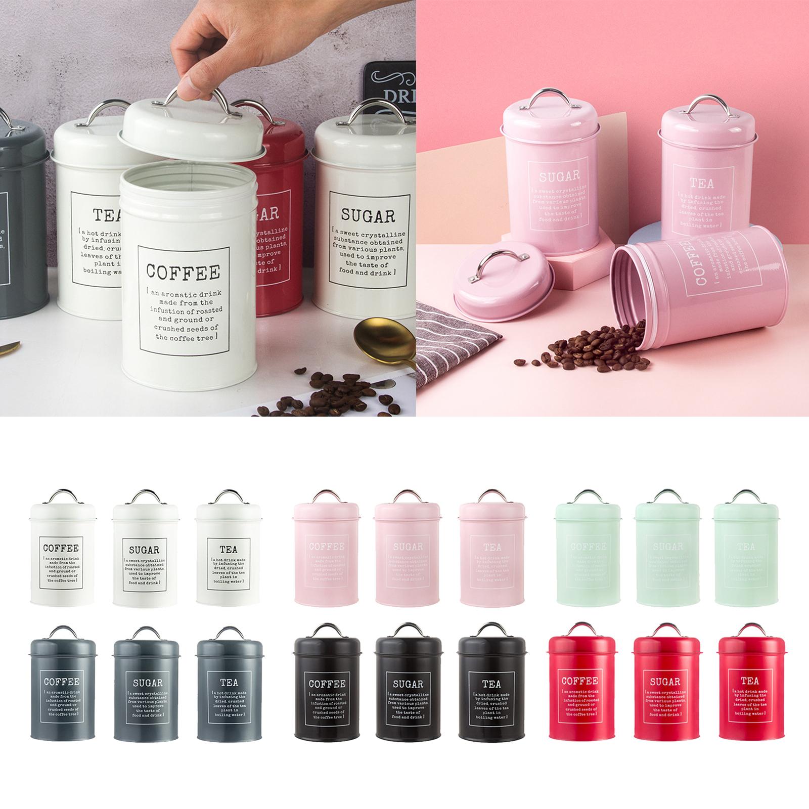 Canister Coffee Sugar Tea - 3pcs 1200ml Airtight Kitchen Canister Set