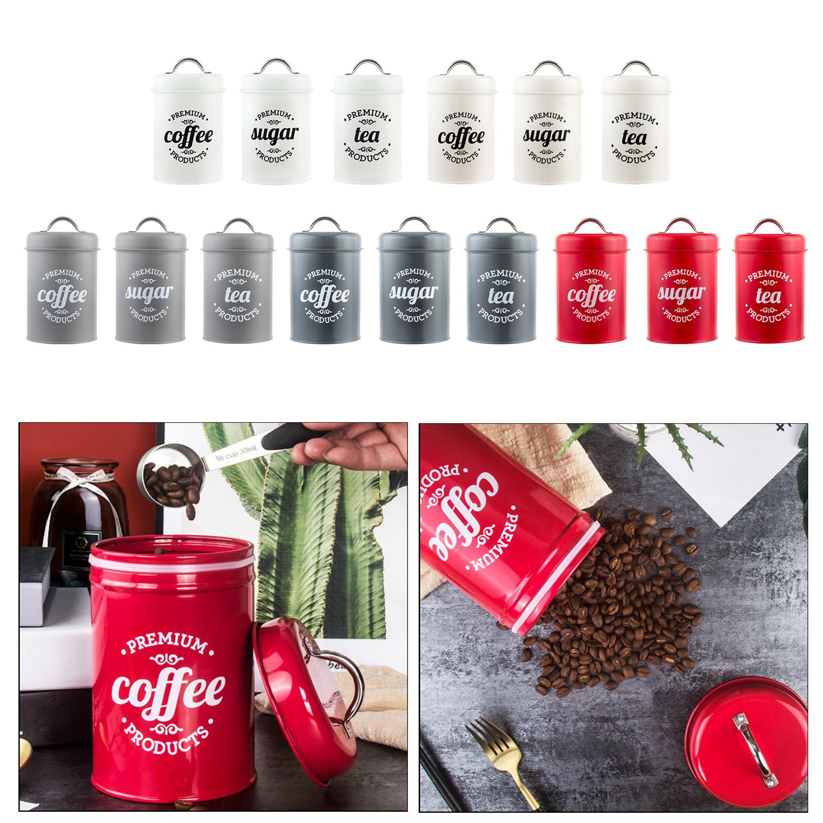 Canister Coffee Sugar Tea - Metal Kitchen Canister Set Coffee Tea