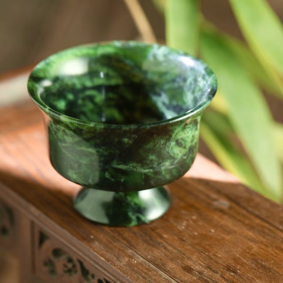 Natural Green Jade Teacup Ston - Gongfu Tea Set review and price