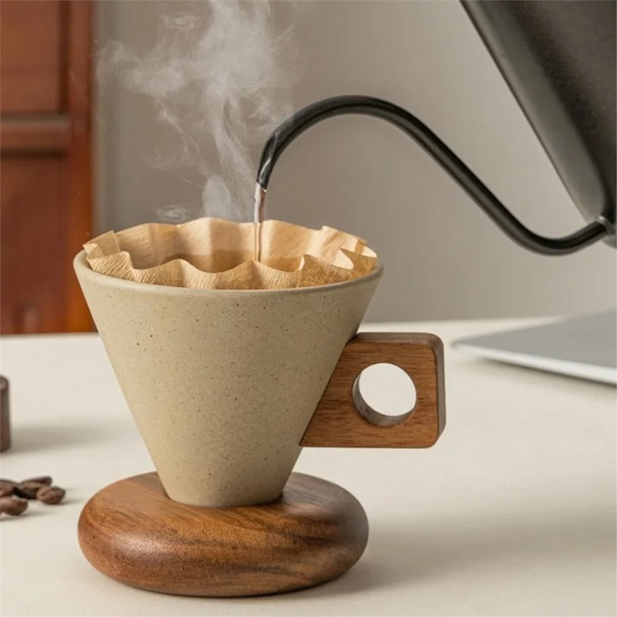 Ceramic Coffee Cup& Wood Base  - Coffee & Tea Maker Machine review and price