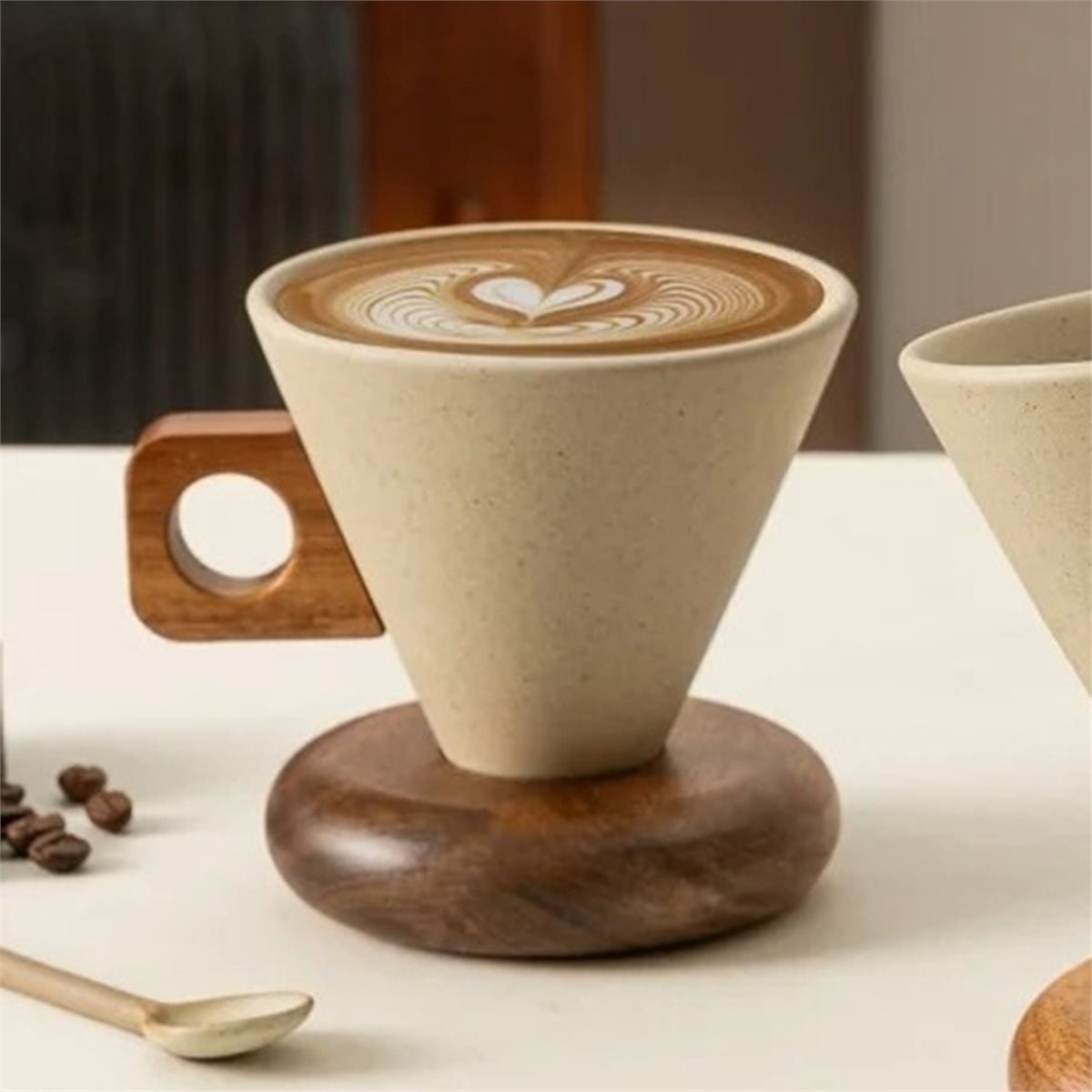 Ceramic Coffee Cup& Wood Base  - Coffee & Tea Maker Machine review and price