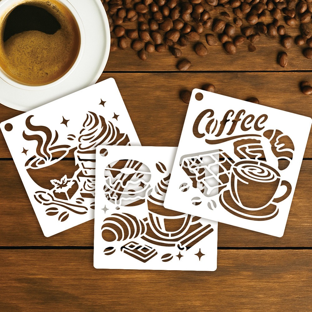 10 Sheets Coffee Stencils for  - Coffee Tea Drawing review and price
