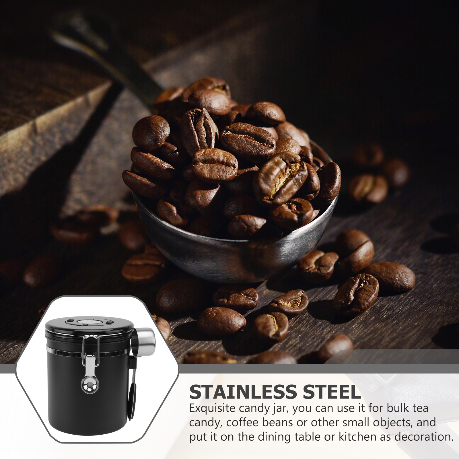1Pcs Coffee Bean Sealed Jar St - Coffee Tea Beans review and price