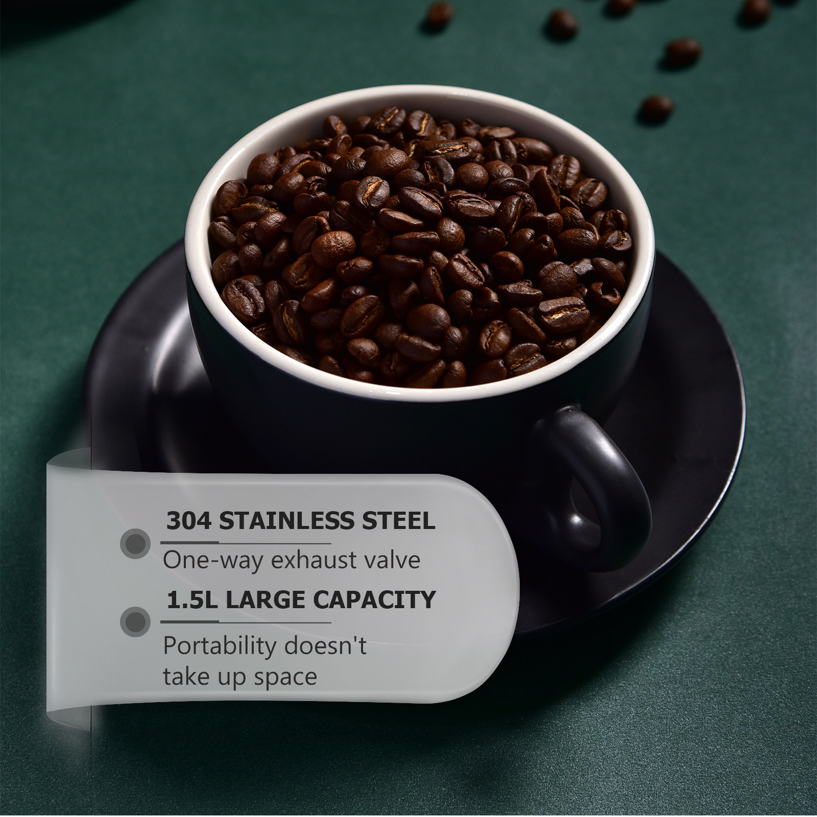 1Pcs Coffee Bean Sealed Jar St - Coffee Tea Beans review and price