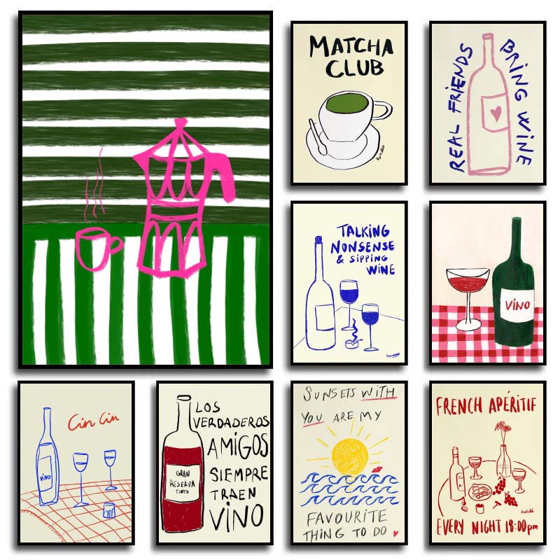 1pc frameless Canvas Painting  - Coffee Tea Drawing review and price