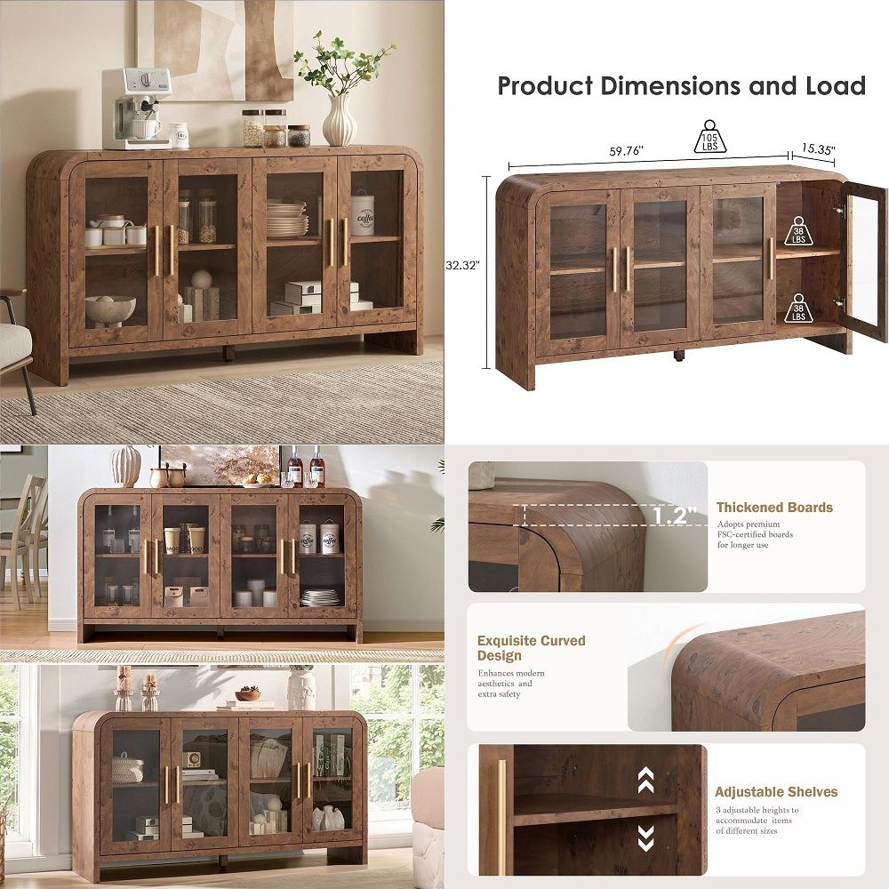 Sideboard Buffet Cabinet with  - Coffee & Tea Maker Machine review and price