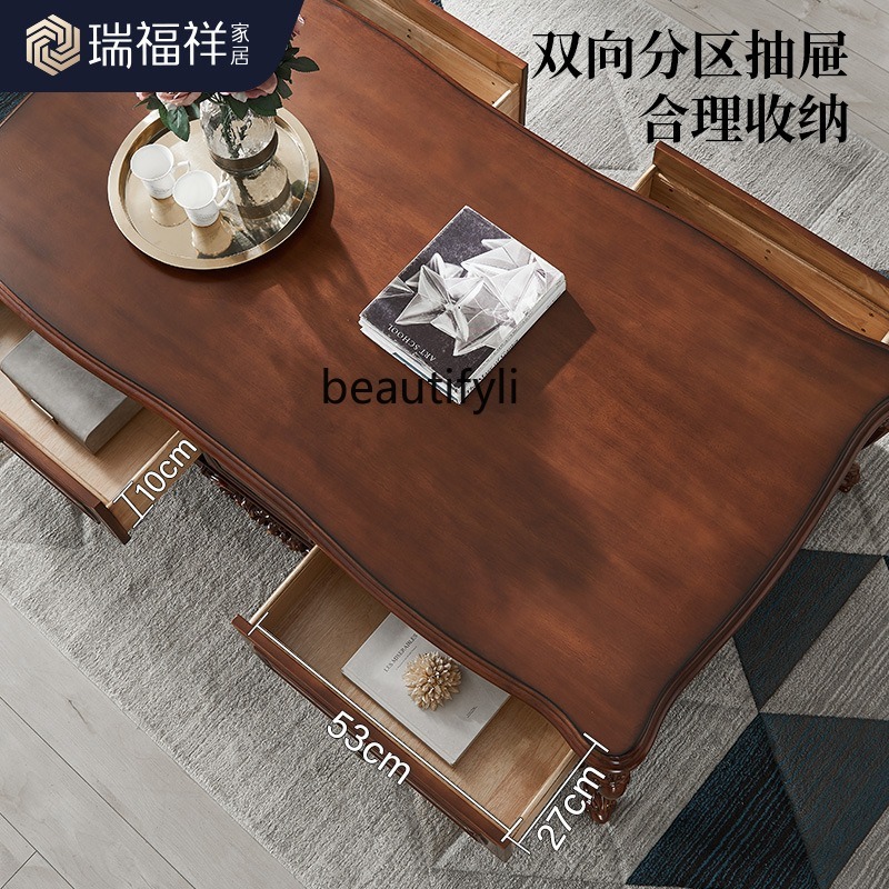All solid wood coffee table Am - Coffee Tea Drawing review and price