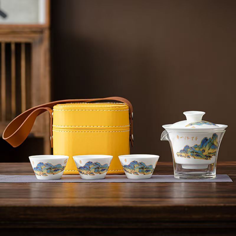 Travel Jade White Porcelain Te - Gongfu Tea Set review and price