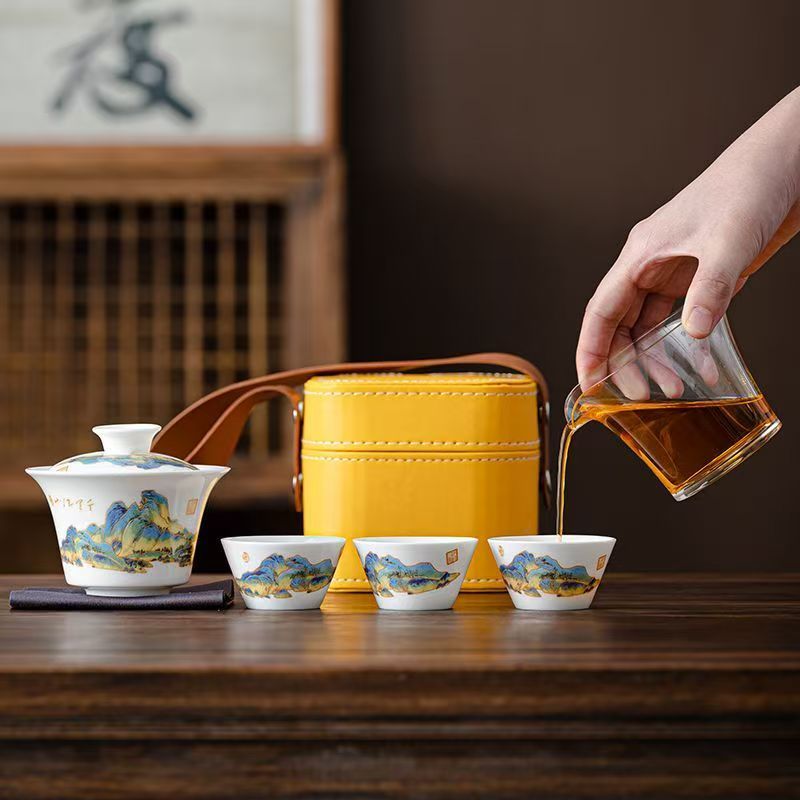 Travel Jade White Porcelain Te - Gongfu Tea Set review and price