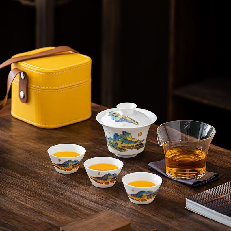 Travel Jade White Porcelain Te - Gongfu Tea Set review and price