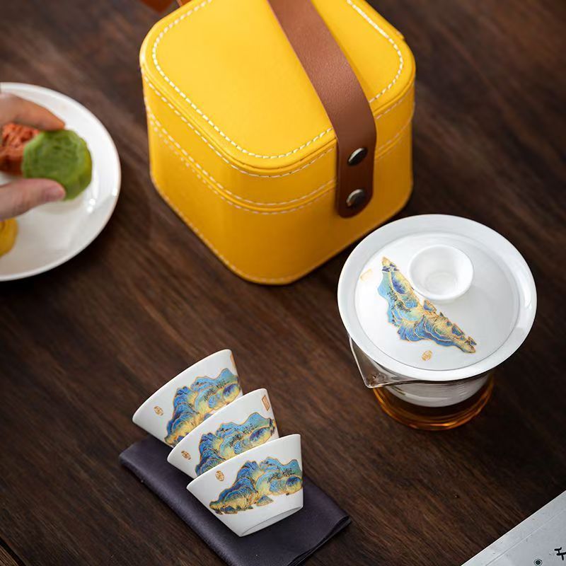 Travel Jade White Porcelain Te - Gongfu Tea Set review and price