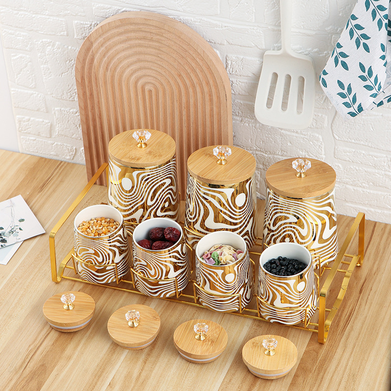Set of 7 Color Glazed Ceramic  - Canister Coffee Sugar Tea review and price