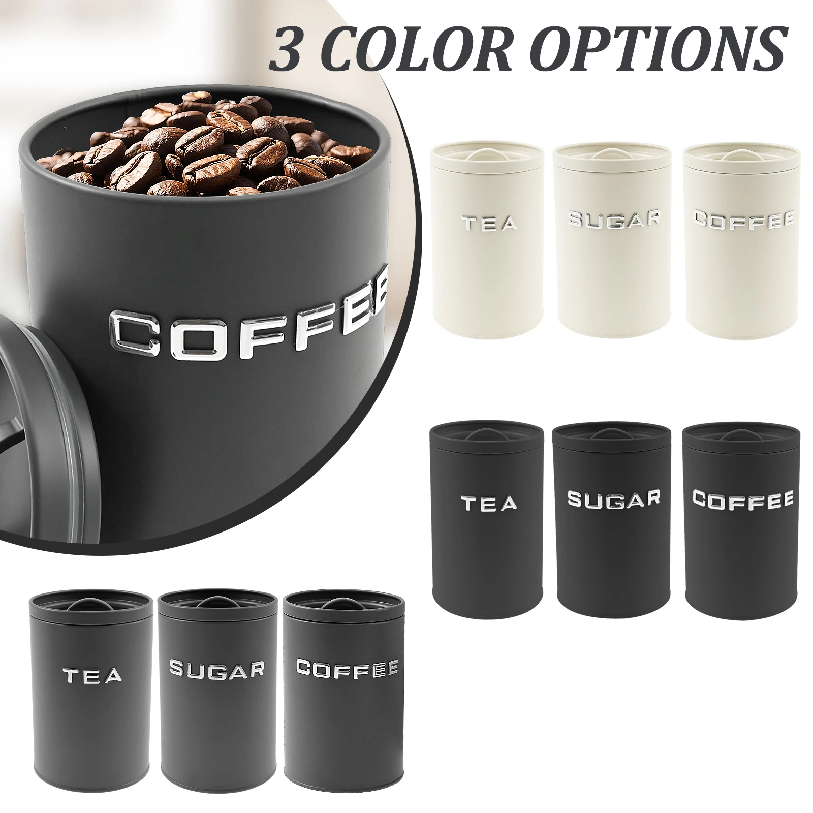 3 Pcs Tea Coffee Sugar Caniste - Canister Coffee Sugar Tea review and price
